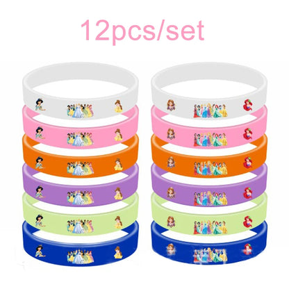 Bracelet en silicone imprimé film Moana disney, 12 pièces, princesse encanto, bijoux de fête, jouet pour enfants, cadeau