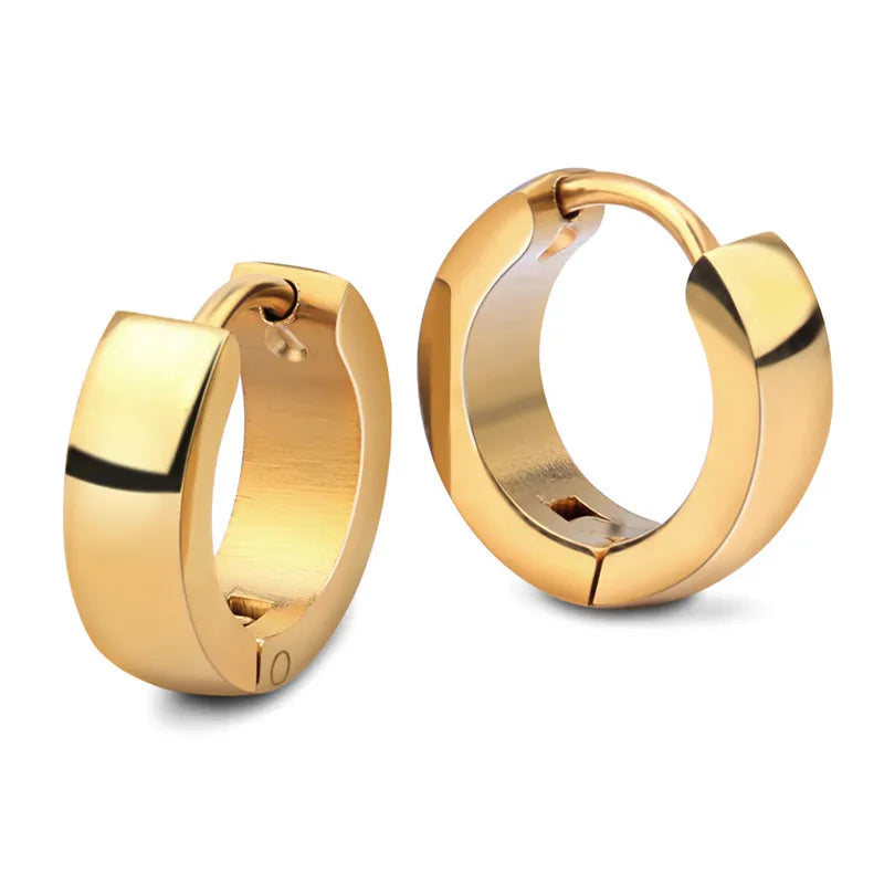 Boucles d’Oreilles Créoles Dorées Femme – Acier Inoxydable