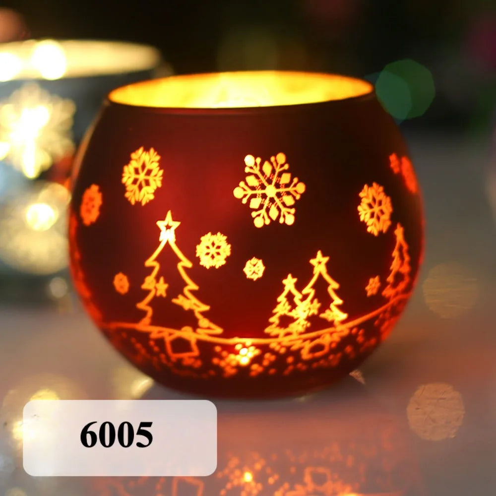 Photophore Étoilé 🎄 Verre Coloré pour Bougie & Déco Noël