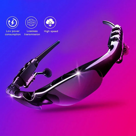 Lunettes audio Bluetooth avec micro, casque sans fil stéréo