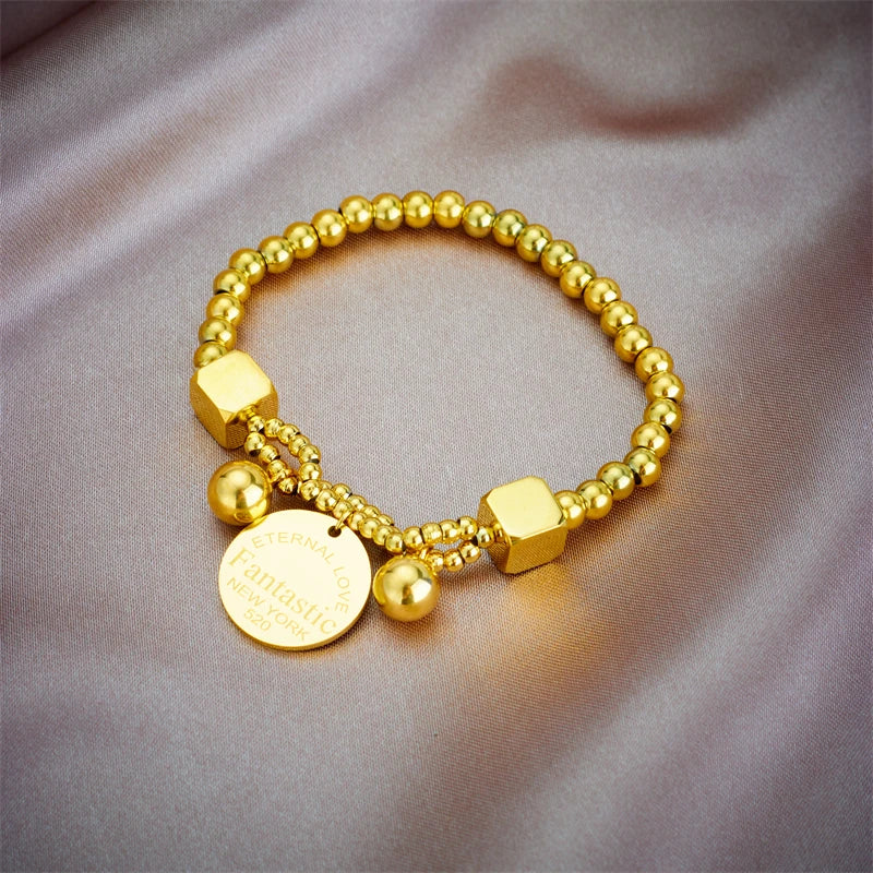 Bracelet Femme Croix & Cœur – Plaqué Or