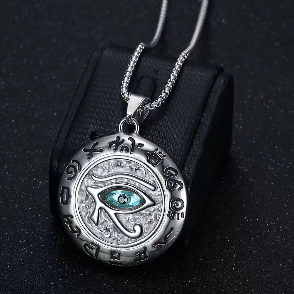 Collier Œil d’Horus Vintage – Acier Inoxydable