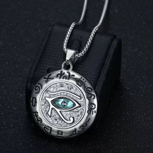 Collier Œil d’Horus Vintage – Acier Inoxydable