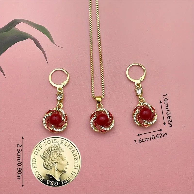 Parure Bijoux Femme Zircon – Collier & Boucles Élégantes 3 Pièces