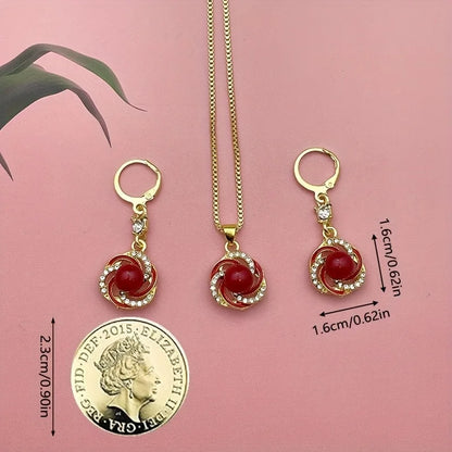 Parure Bijoux Femme Zircon – Collier & Boucles Élégantes 3 Pièces