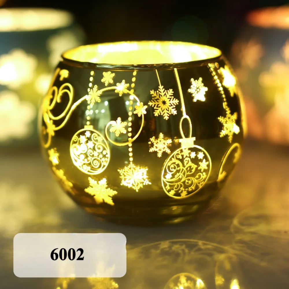 Photophore Étoilé 🎄 Verre Coloré pour Bougie & Déco Noël