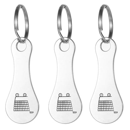 3/6PCS Jeton caddie porte-clés métal – lot pratique anti-oubli