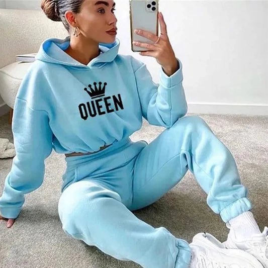 Ensemble Survêtement Femme 2 Pièces – Sweat à Capuche & Pantalon