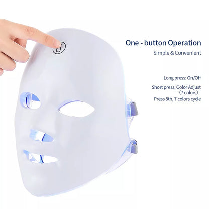 Masque Facial Rechargeable à LED, 7 couleurs, thérapie photonique, pour rajeunissement de la peau, Lifting du visage à domicile, dispositif de beauté blanchissant