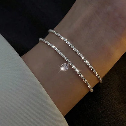 Bracelet Cœur Argent 925 Style – Chaîne Ajustable Femme