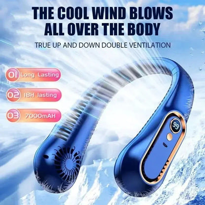 Ventilateur de Cou Sans Pales – USB Rechargeable & Silencieux