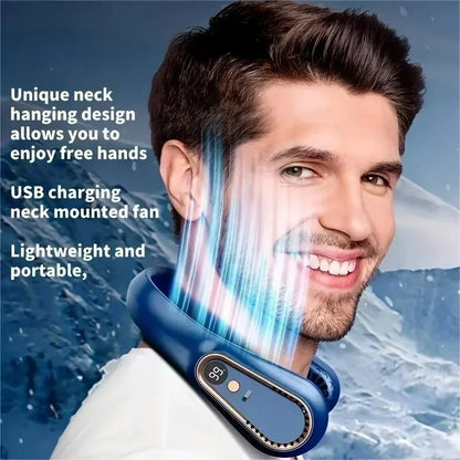 Ventilateur de Cou Sans Pales – USB Rechargeable & Silencieux