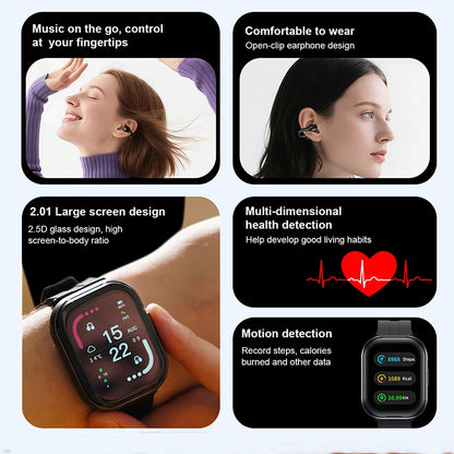Montre Connectée 2-en-1 avec Écouteurs Bluetooth – Écran HD & Modes Sport