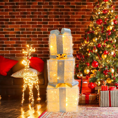 Boîtes lumineuses de Noël 🎁 – Lot de 3 décorations festives