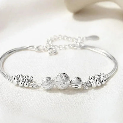 Bracelet femme argent 925 multi-rangs élégant ajustable