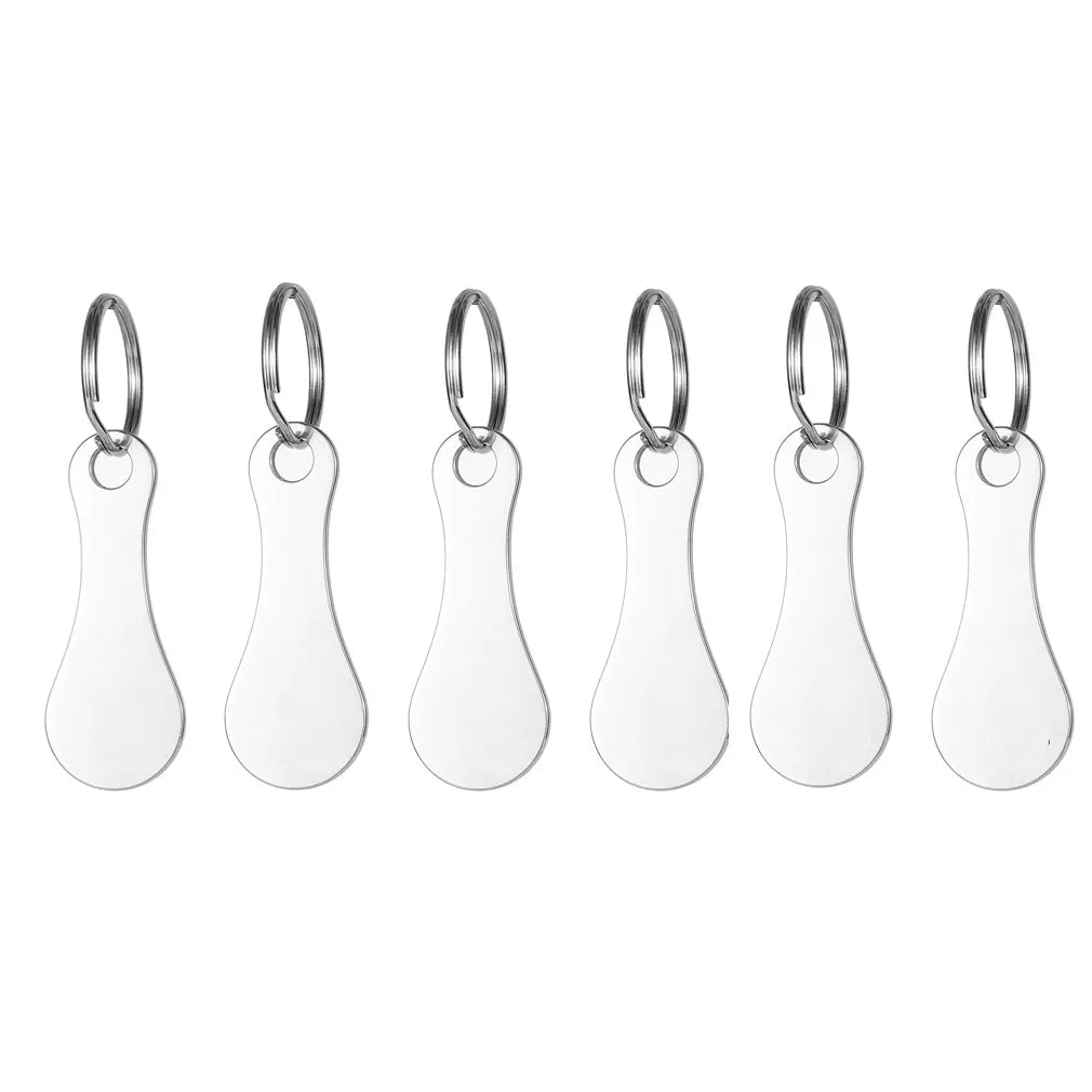 3/6PCS Jeton caddie porte-clés métal – lot pratique anti-oubli