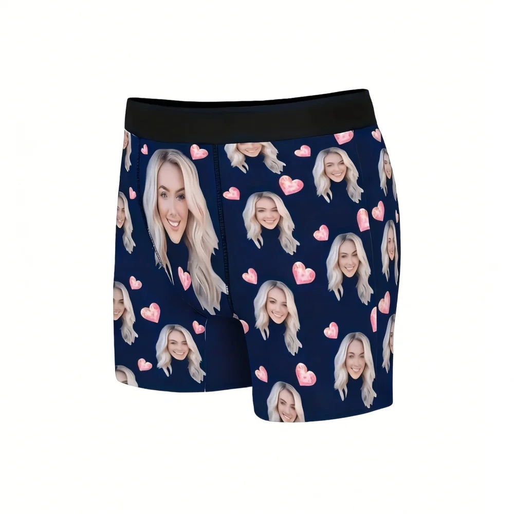 Boxer Homme Personnalisé Photo – Cadeau Drôle Saint-Valentin & Anniversaire