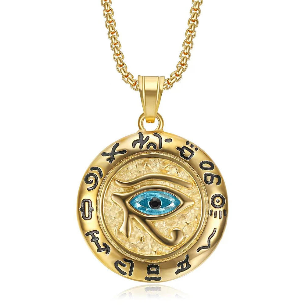 Collier Œil d’Horus Vintage – Acier Inoxydable