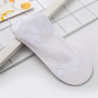Chaussettes invisibles dentelle femme – Antidérapantes et respirantes