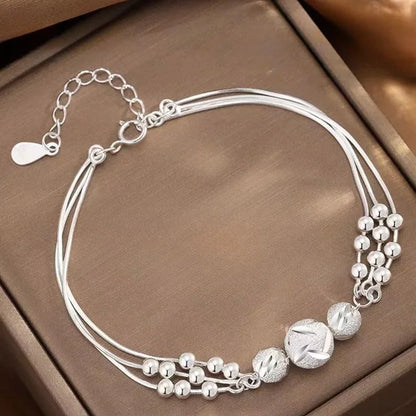 Bracelet femme argent 925 multi-rangs élégant ajustable