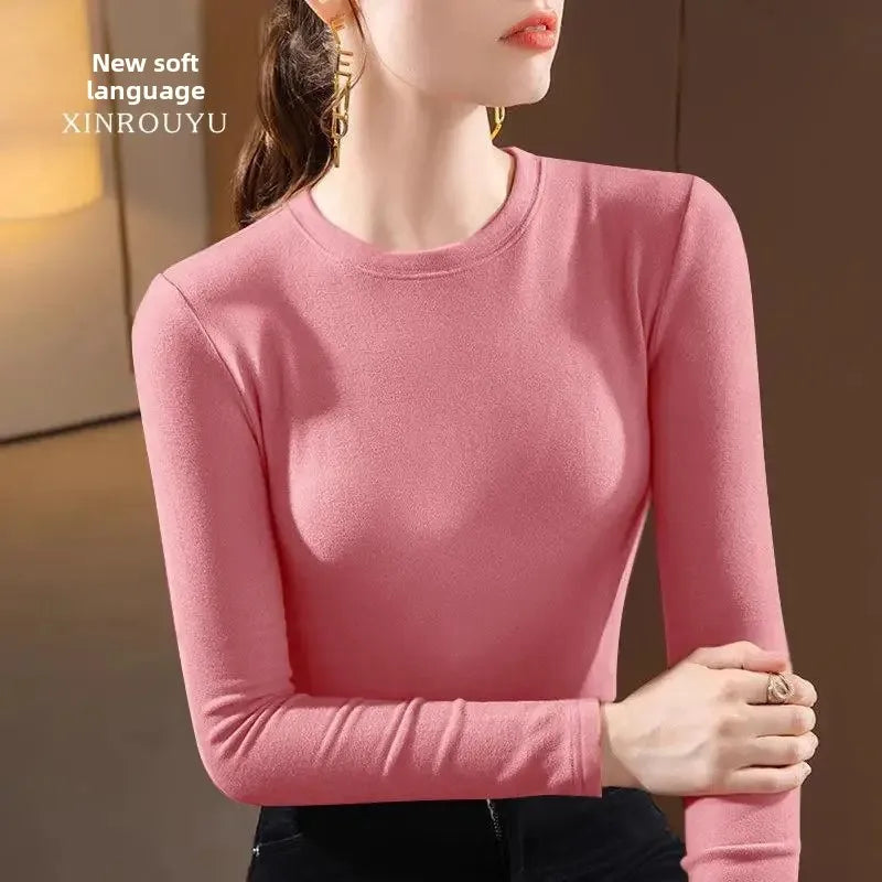 T-Shirt chaud Femme 👚 Slim Fit Manches Longues – Élégant & Confort