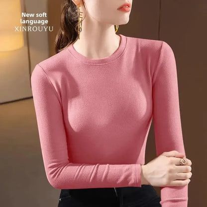 T-Shirt chaud Femme 👚 Slim Fit Manches Longues – Élégant & Confort