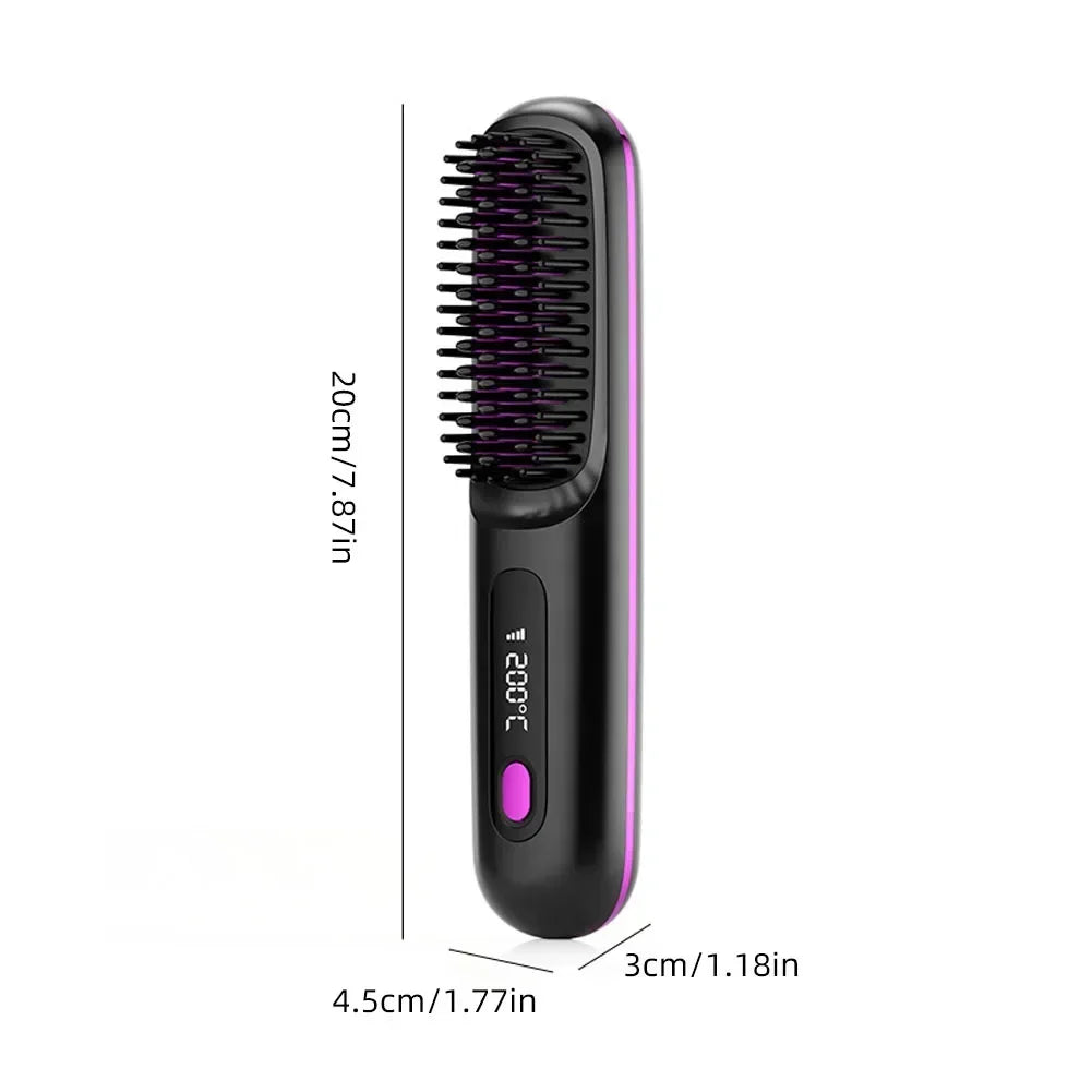 Brosse Lissante Chauffante USB – Lisseur Cheveux Portable