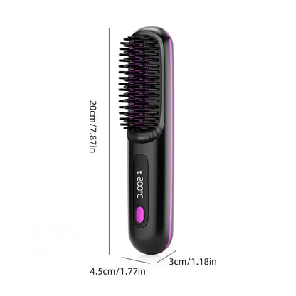 Brosse Lissante Chauffante USB – Lisseur Cheveux Portable