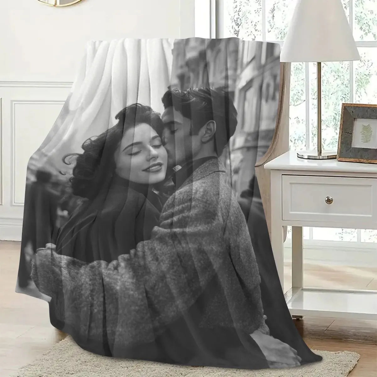 Plaid Personnalisé Photo – Couverture Douce pour Canapé, Lit & Cadeau