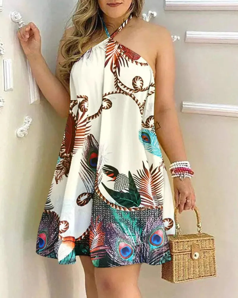 Robe Été Femme Épaules Dénudées – Imprimée, Légère & Fluide