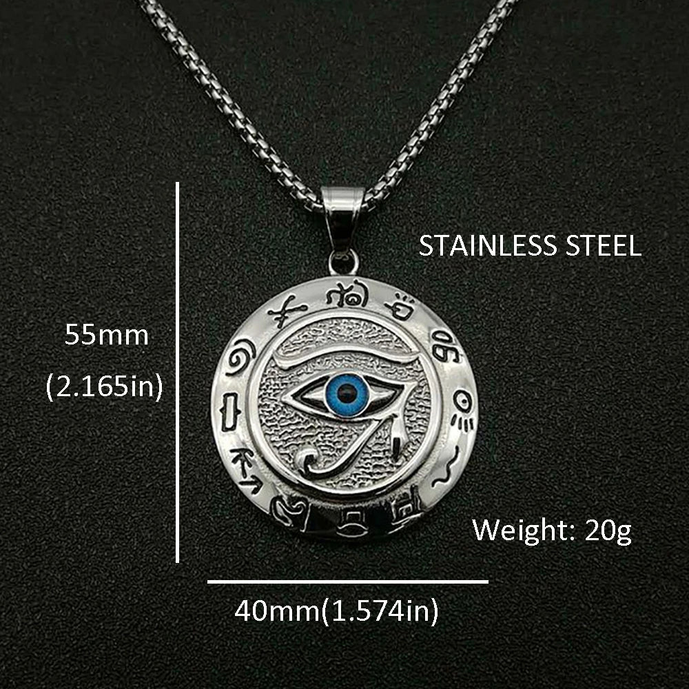 Collier Œil d’Horus Vintage – Acier Inoxydable