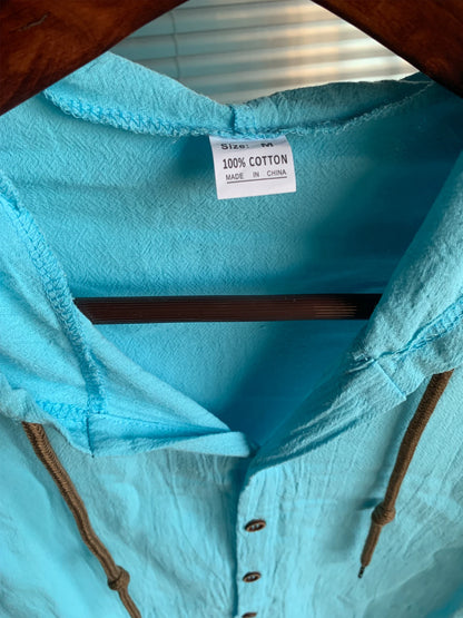 Chemise à Capuche Homme Lin Coton – Décontractée Printemps Été