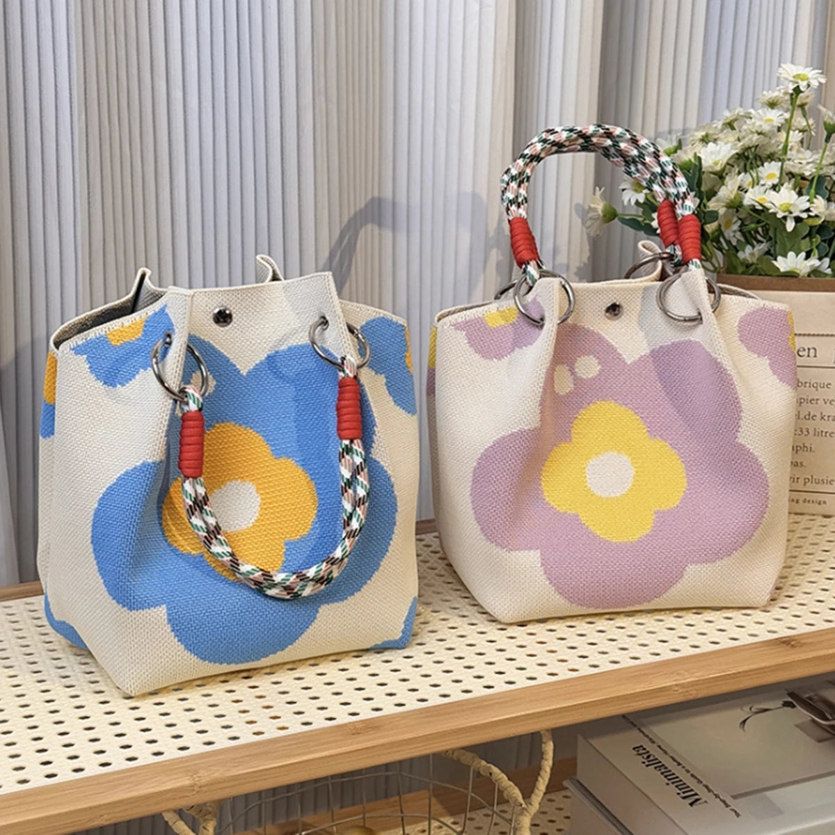 Sac Seau Crochet Multicolore – Style Rétro Bohème