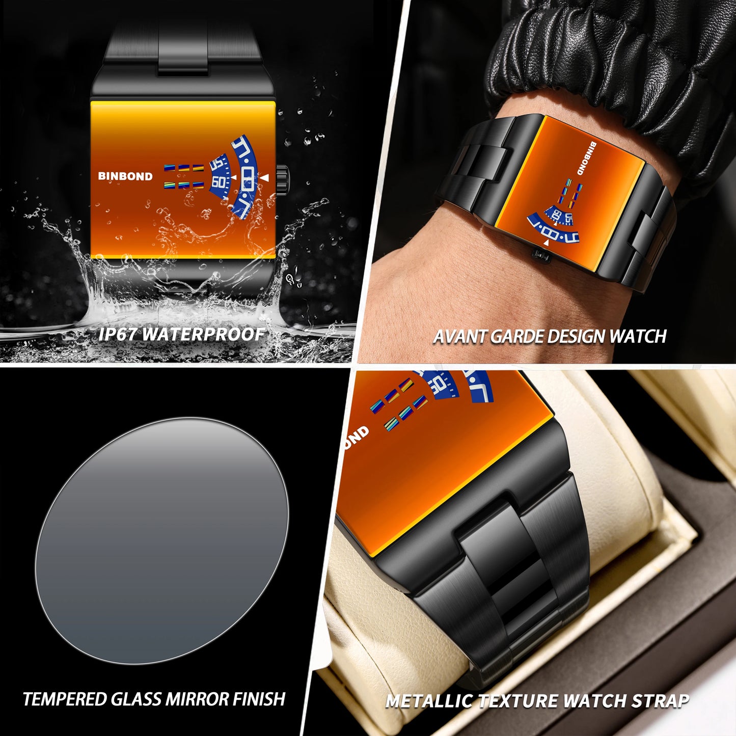 Montre Homme Quartz – Bracelet Acier, Style Sport & Business