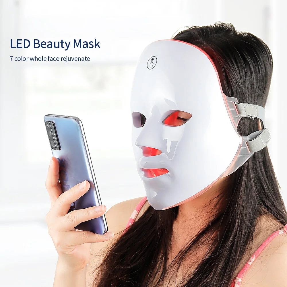 Masque LED Visage 7 Couleurs,Photonique, Rechargeable