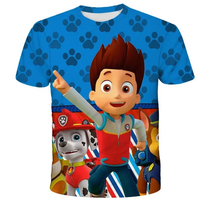 T-shirt Enfant Motif Chien Paw Patrol – Manches Courtes, Style 3D