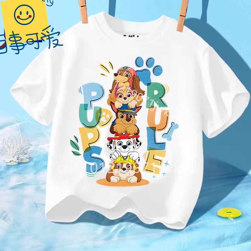 T-shirt Enfant Paw Patrol / Pat’ Patrouille – Manches Courtes Coton Été