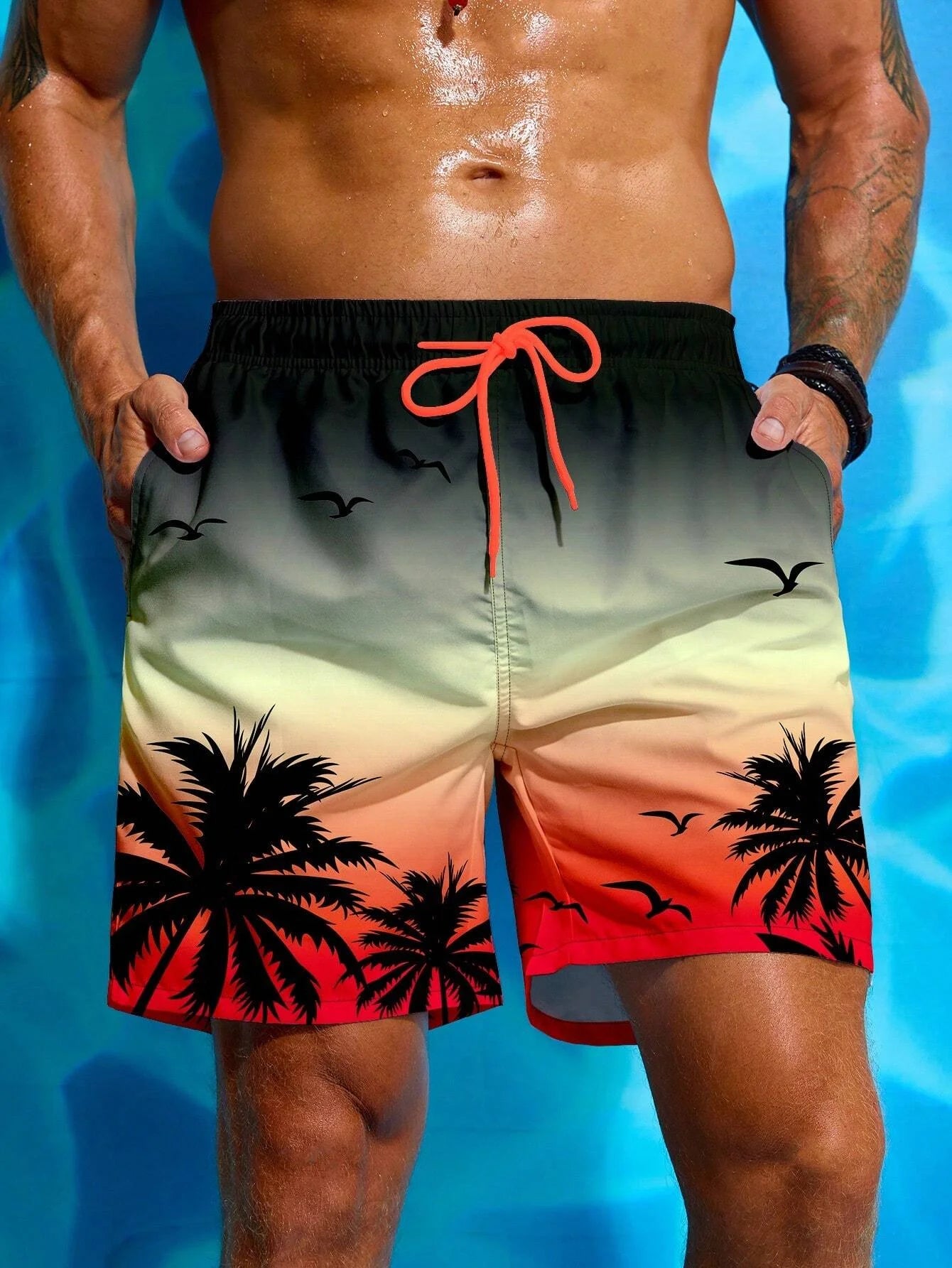 Short de Bain Homme Palmier – Léger, Respirant & Style Vacances