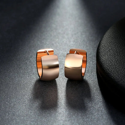 Boucles d’Oreilles Créoles Dorées Femme – Acier Inoxydable