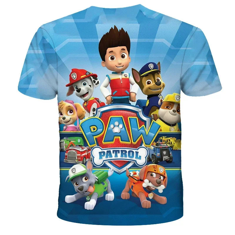 T-shirt Enfant Motif Chien Paw Patrol – Manches Courtes, Style 3D