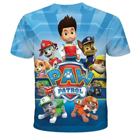 T-shirt Enfant Motif Chien Paw Patrol – Manches Courtes, Style 3D