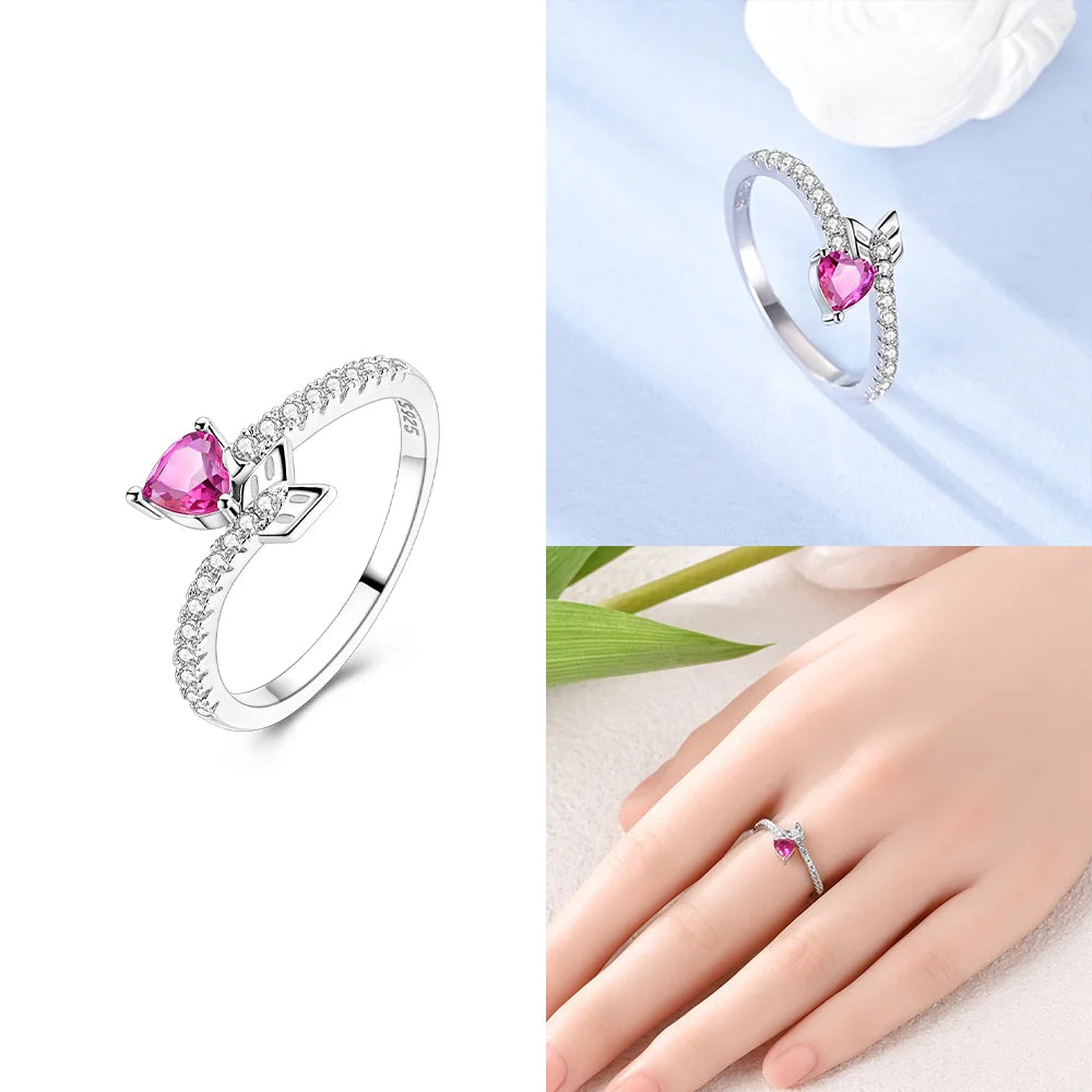 Bague Cœur Zircon Argent 925 – Élégante & Tendance Femme