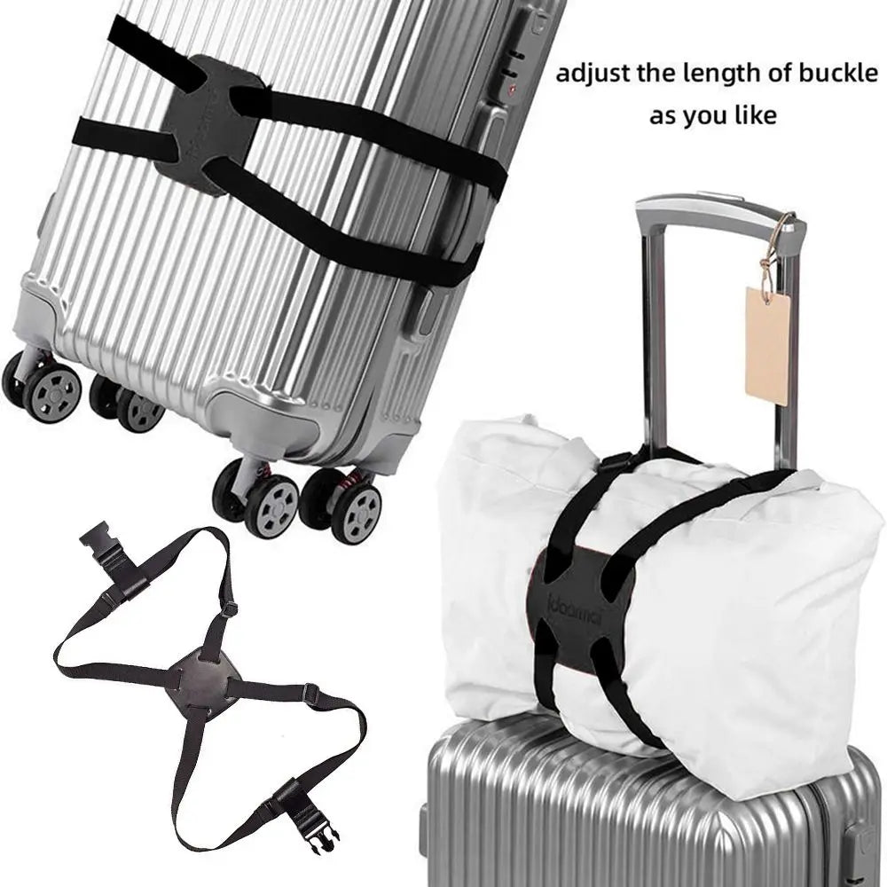 Sangle de Valise Croisée – Ceinture Fixation Bagage Élastique