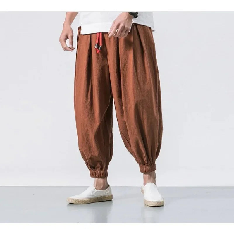 Pantalon Harlan Homme 🧘‍♂️ Style Chinois & Japonais – Confort Ice Silk