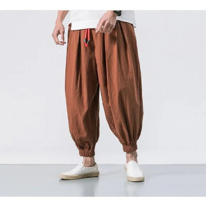 Pantalon Harlan Homme 🧘‍♂️ Style Chinois & Japonais – Confort Ice Silk