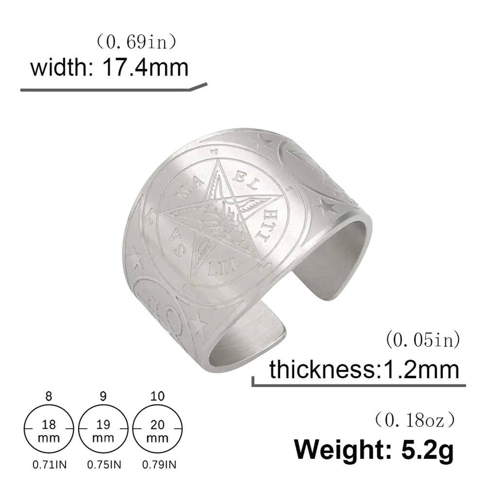 Bague Pentagramme Wicca – Amulette Géométrie Sacrée