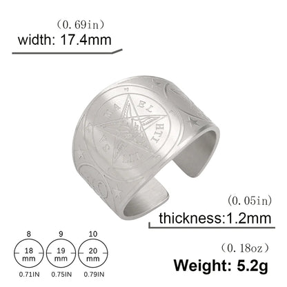 Bague Pentagramme Wicca – Amulette Géométrie Sacrée