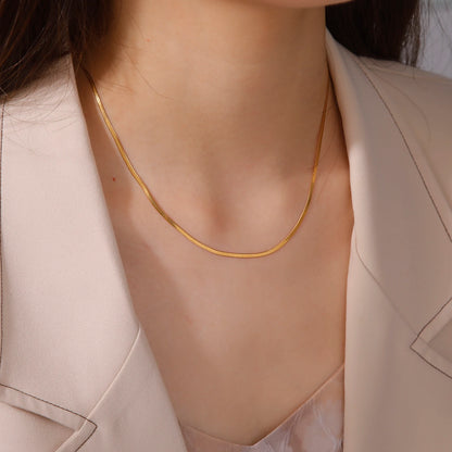 Collier Chaîne Serpent Acier Inoxydable – Plaqué Or Unisexe