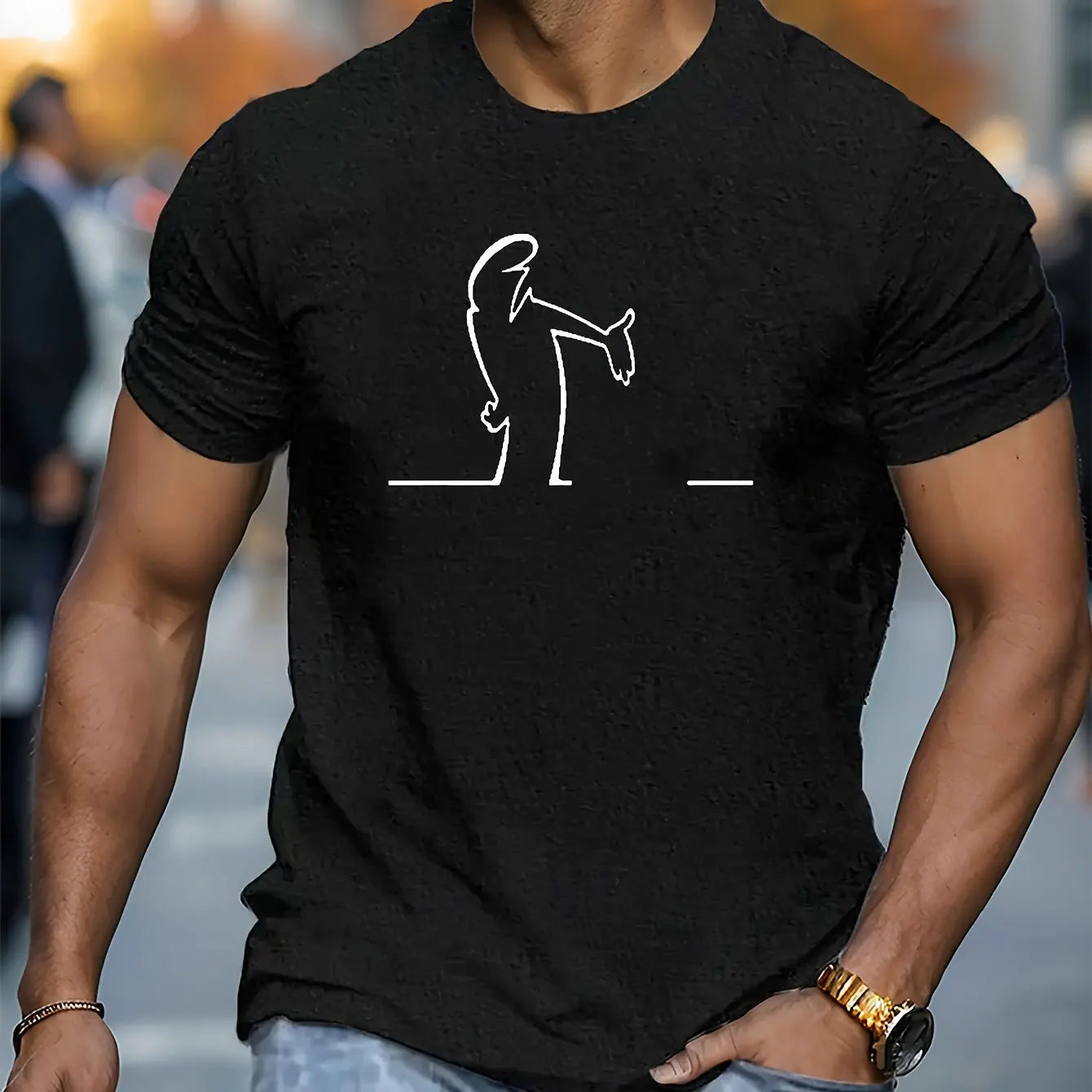 T-shirt Homme Été 100% Coton – Imprimé Original, Décontracté