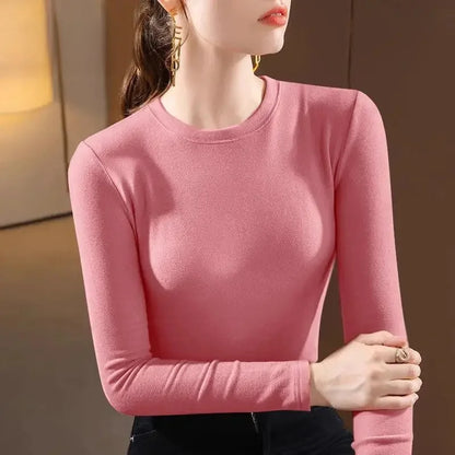 T-Shirt chaud Femme 👚 Slim Fit Manches Longues – Élégant & Confort